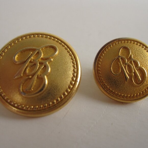 Brooks Brothers 8 Blazer Replacement Buttons Double B Logo Gold Tone Preppy - Picture 3 of 7